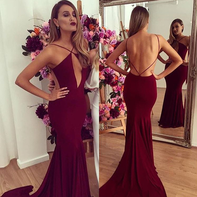 Elegant Backless Prom Dresses